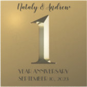 Metallic gold eerste trouwdag sticker (Voorkant)