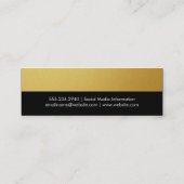 Metallic Gold en Black Two Tone Mini Visitekaartje (Achterkant)