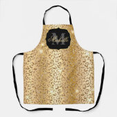 Metallic Gold en Glitter Glam Leopard Spots Print Schort (Voorkant)