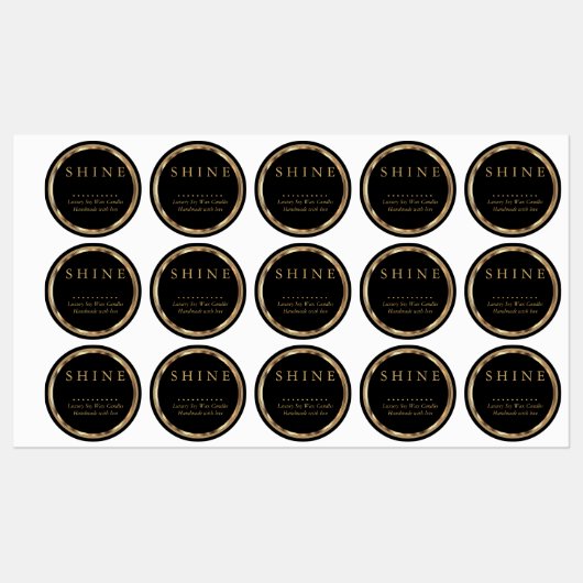 ⭐ Metallic Gold- en zwarte labels (Vel)