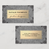 Metallic Gold / Fabric Grey /  Visitekaartje (Voorkant / Achterkant)