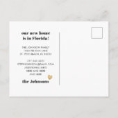 Metallic Gold Florida Carte Nouvelle adresse (Dos)