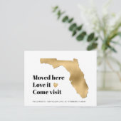 Metallic Gold Florida Carte Nouvelle adresse (Debout devant)
