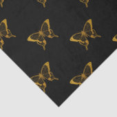 Metallic Gold Foil Butterflies op Black Tissuepapier (Detail)