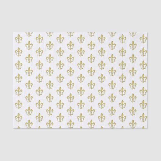 Metallic Gold French Fleur de Lis Tissue Paper Tissuepapier (Voorkant)