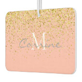 Metallic Gold Glitter Rain +Roos Quartz Monogram Luchtverfrisser (Links)