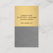Metallic Gold Grey Color Block Visitekaartje (Achterkant)