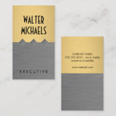 Metallic Gold Grey Color Block Visitekaartje (Voorkant / Achterkant)