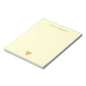 Metallic Gold Heart Valentines Day Personalized Notitieblok (Gedraaid)
