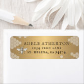 Metallic Gold Heraldic Bee Address Label (Insitu)