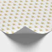 Metallic Gold Honey Bee Cadeaupapier (Hoek)