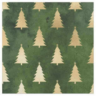 Metallic Gold kerstbomen op groen Stof