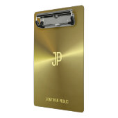 Metallic Gold Kijk Elegant Monogramed Sjabloon Mini Klembord (Angled2)