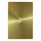 Metallic Gold Kijk Elegant Monogramed Sjabloon Mini Klembord (Achterkant)
