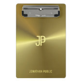 Metallic Gold Kijk Elegant Monogramed Sjabloon Mini Klembord (Voorkant)
