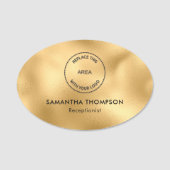 Metallic Gold Logo Hotel Functie Titel Naamplaatje (Voorkant)