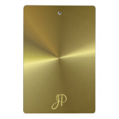 Metallic Gold look Elegant Monogram Sjabloon Mini Klembord (Achterkant)