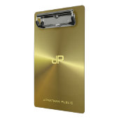 Metallic Gold look Modern Elegant Monogrammen Mini Klembord (Angled2)