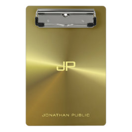 Metallic Gold look Modern Elegant Monogrammen Mini Klembord