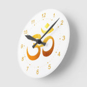 Metallic Gold Om Symbol Ronde Klok (Hoek)