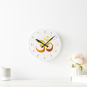 Metallic Gold Om Symbol Ronde Klok (Huis)