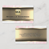 Metallic Gold Pink Marmer Visitekaartje (Voorkant / Achterkant)