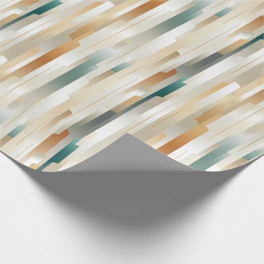 Metallic Gold, Silver & Roos Gold Stripes Design Cadeaupapier (Hoek)
