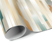 Metallic Gold, Silver & Roos Gold Stripes Design Cadeaupapier (Rol Hoek)