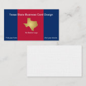 Metallic Gold State of Texas Visitekaartje (Voorkant / Achterkant)