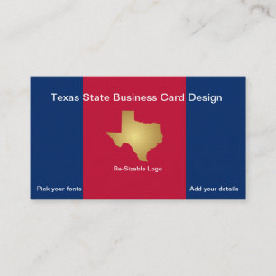 Metallic Gold State of Texas Visitekaartje