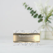 Metallic Gold Trim | Abstracte lijnen Visitekaartje (Staand voorkant)