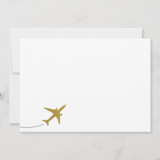 Métallic Gold, Voyage Mariage à thème Invitation (Dos)