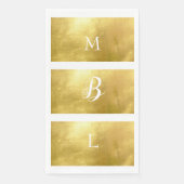 Metallic Gold & White Monogram Elegant Wedding Servet (Voorkant)