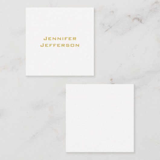 Metallic Gold & White Professional Modern Elegant Informatiekaartje (Voorkant / Achterkant)