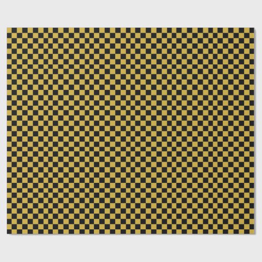 Metallic Gold with Black Square Style Cadeaupapier (Vlak)