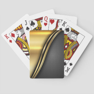 Metallic Golden Dark Wave Pokerkaarten