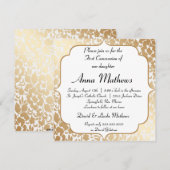 Metallic Golden White Floral First Community Kaart (Voorkant / Achterkant)