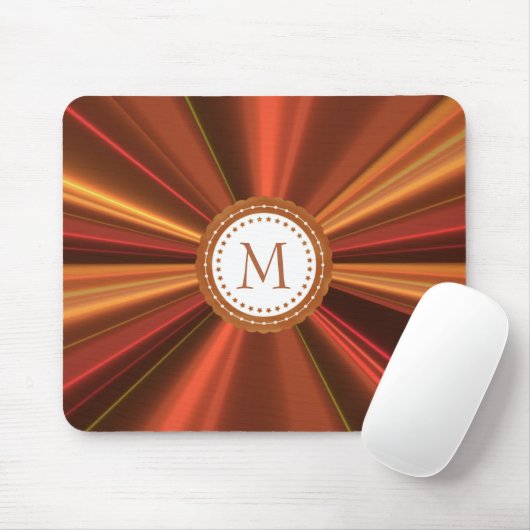 Metallic goud en rood fractal muismat (Met muis)