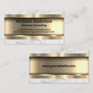 Metallic Goud Marmer Afwerking Textuur Visitekaartje