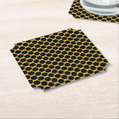 Metallic goud met Black Dot Style Ticket Kartonnen Onderzetters (Gekanteld)
