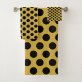 Metallic goud met moderne zwarte puntstijl bad handdoek (Insitu)