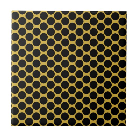 Metallic goud met zwarte puntstijl tegeltje (Voorkant)