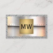 Metallic goud monogram | Klinknagels en staal Visitekaartje (Voorkant)
