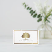 Metallic goud oude eik boom Elegant Visitekaartje (Staand voorkant)