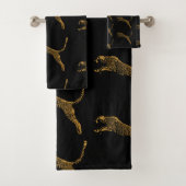Metallic goud springende cheeta bad handdoek (Insitu)