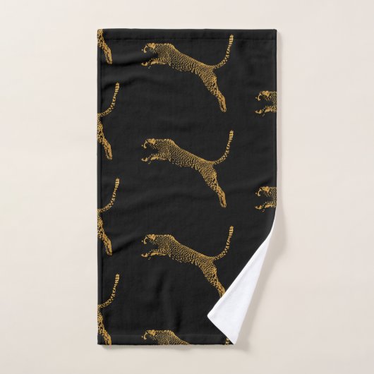 Metallic goud springende cheeta bad handdoek (Handdoek)
