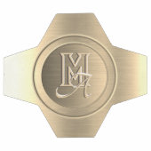 Metallic goud staal gegraveerd monogram voetbal (Enkel)