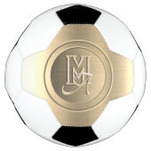 Metallic goud staal gegraveerd monogram voetbal (Voorkant)
