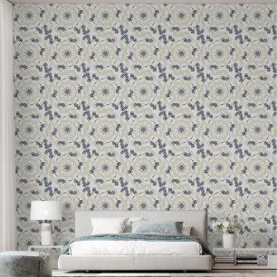 Metallic Goud Wit Blauw Abstract Geometrisch Behang