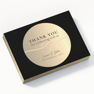 Metallic Goud Zwart Trouw Dank Je Sticker